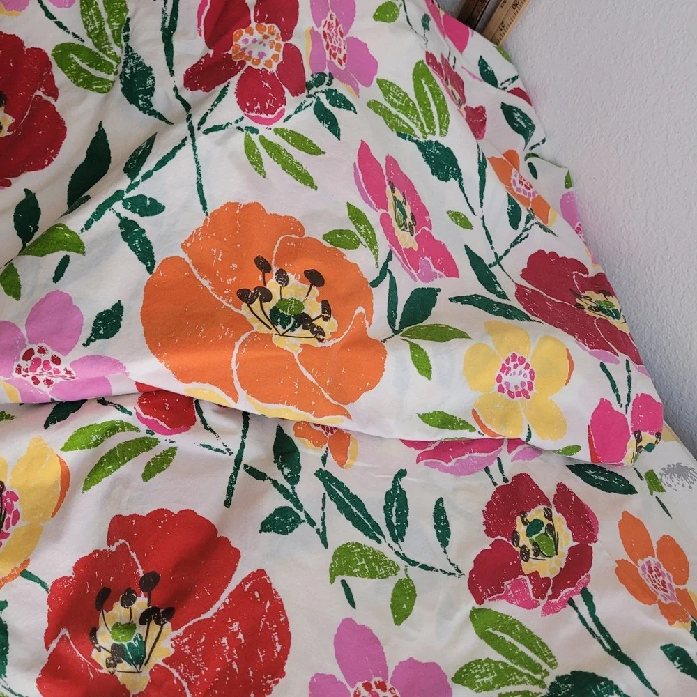 Potterybarn Nora Full/queen Duvet Cover + 1 Sham (new) Fresh Crisp Summer Bed